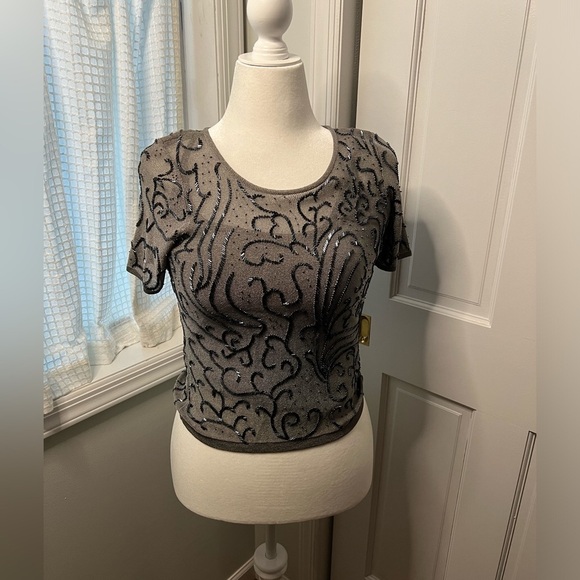 #3 DANA BUCHMAN• EMBELLISHED KNIT TOP - Picture 1 of 5
